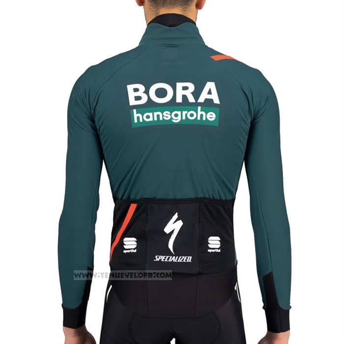 2021 Maillot Cyclisme Bora-Hansgrone Vert Manches Longues et Cuissard